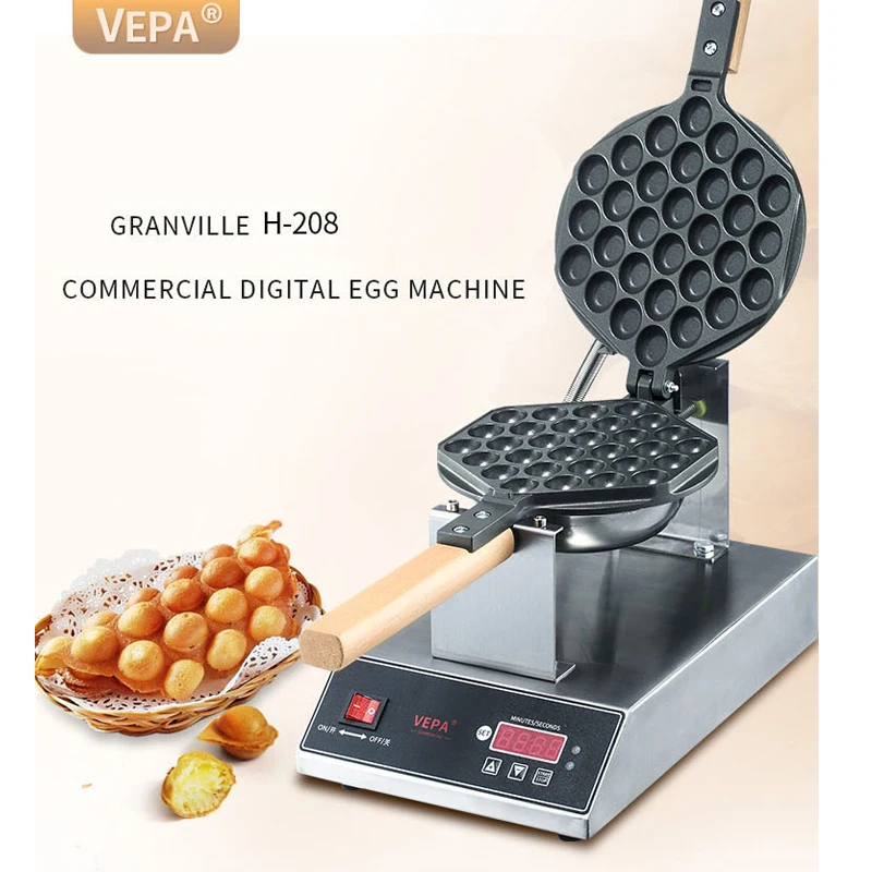 

Digital Display Electric Eggs Waffle Maker Hong Kong QQ Egg Aberdeen Omelet Machine Puff Cake Waffle Iron Maker Machine