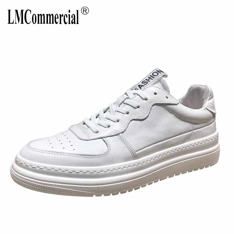 

cowhide white shoes male thick bottom shoes designer shoes men high quality breathable sneaker fashion men casual shoes autumn