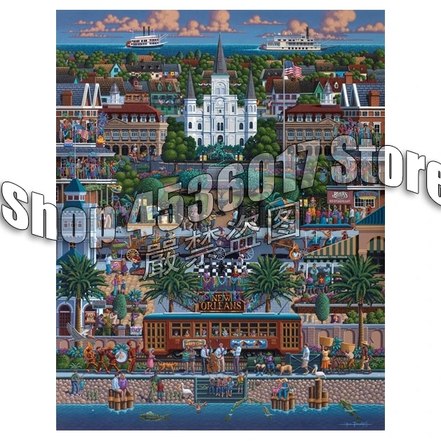 

New Orleans DIY 5D Diamond Embroidery Resin Diamond Mosaic City & Place Americana full square Diamond Painting Cross Stitch Kits