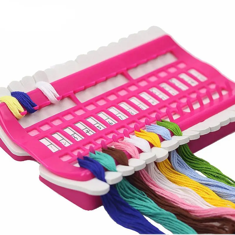 30 Positions Cross Stitch Row Line Tool Set Needles Holder Embroidery Thread Wire Organizer DIY Sewing Tools rose red