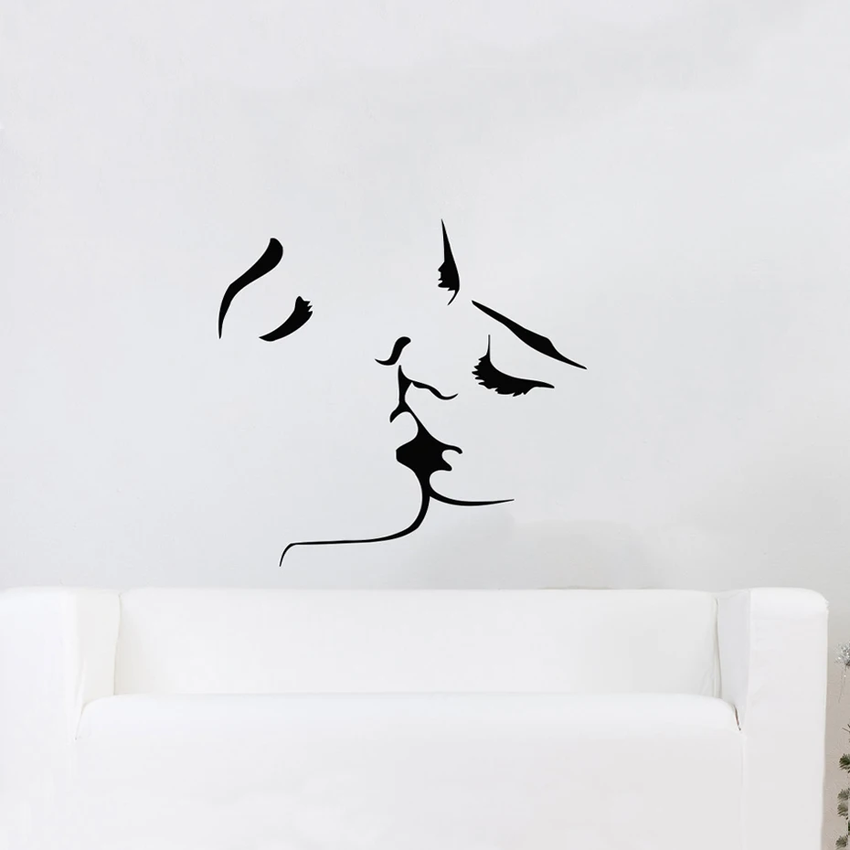 Modern Kiss Vinyl Abstract Wall Sticker Interior Art Mural Wall Decals