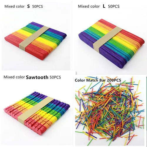 350 шт. Детский DIY Многоцветный Мороженое деревянные палочки фруктовое мороженое матчевой удилище детские развивающие игрушки Творческий