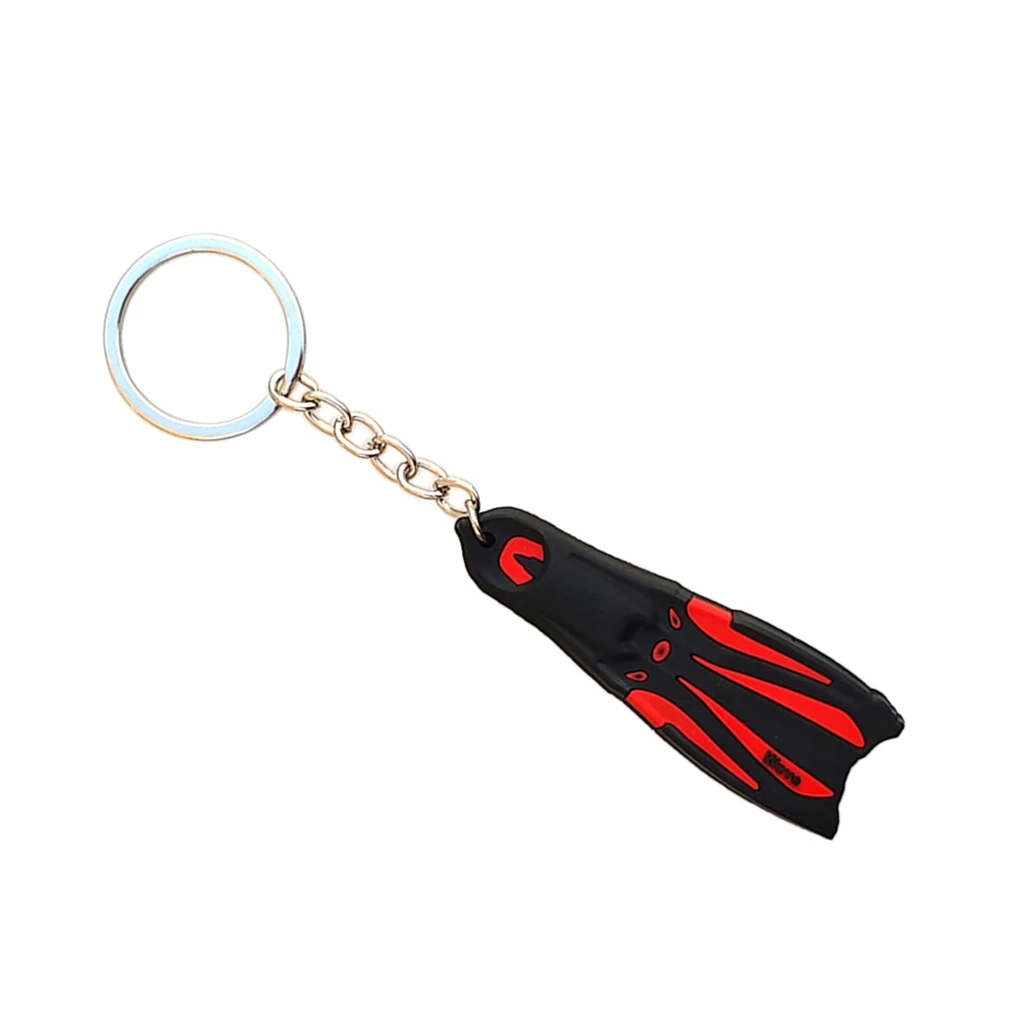 Scuba Flipper Key Chain for Men and Women - Keyring for Boat Kayak Surfing Sailin Car Key 4 Colors Water Sports SCUBA Snorkeling