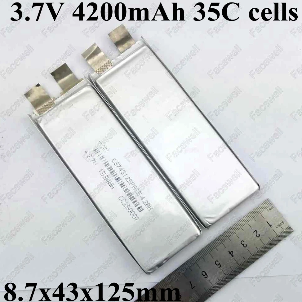 Аккумулятор 35C lipo 3 7 В 4200 мАч разряжаемая батарея 30c для 2s 4 RC diy 4000 rc Квадрокоптер
