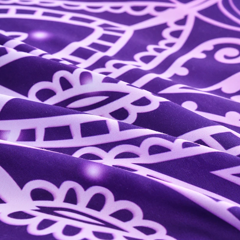 ZEIMON Богемия Мандала шаблон постельных принадлежностей один размер пододеяльник и наволочка микрофибра домашний декор бохо фиолетовый покрывало