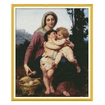 

Joy Sunday countedcross stitch kits Holy mother son(6) DMC14CT11CT fabric livingroom hotel deco painting deal free shipping