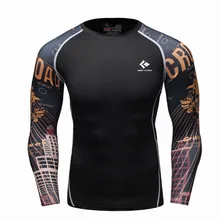 Mens Compression Long sleeve Breathable Quick Dry T Shirts Bodybuilding Weight lifting Base Layer Fitness Tight
