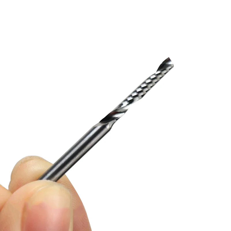 

5pcs 3.175*2.5*17mm One Flute Spiral End Mill Cutter, Tungsten Carbide Tools, Wood Engraving Bits on CNC Machine