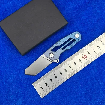 

LEMIFSHE N255 Flipper folding knife pocket Gift knives D2 blade Titanium handle ball bearing Outdoor camping hunting EDC tools