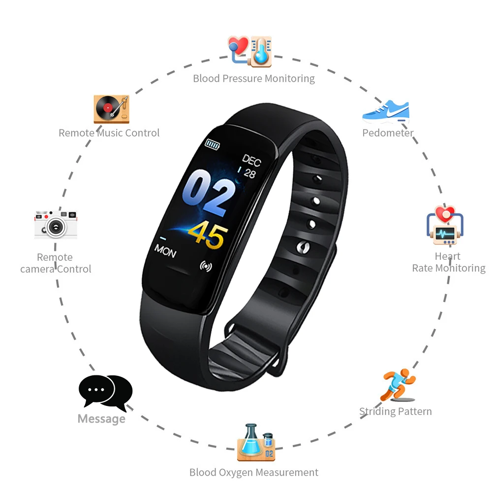 Rovtop умный Браслет кровяное давление Фитнес Спорт Smartband монитор сердечного ритма трекер Smartwatch Браслет Z2