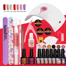 Набор для ногтей 36 Вт Светодиодный светильник с 7 шт. Гель-лак для ногтей отмачиваемый маникюрный педикюр набор инструментов для дизайна ногтей Гель-лак маникюрный набор наборы