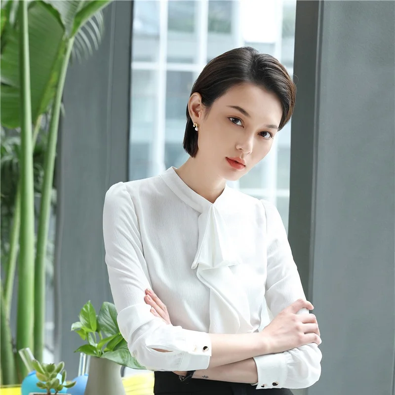 2018 New Styles Fashion White Casual Blouses & Shirts For Ladies Office