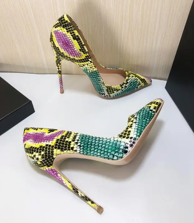 snakeskin stiletto heels