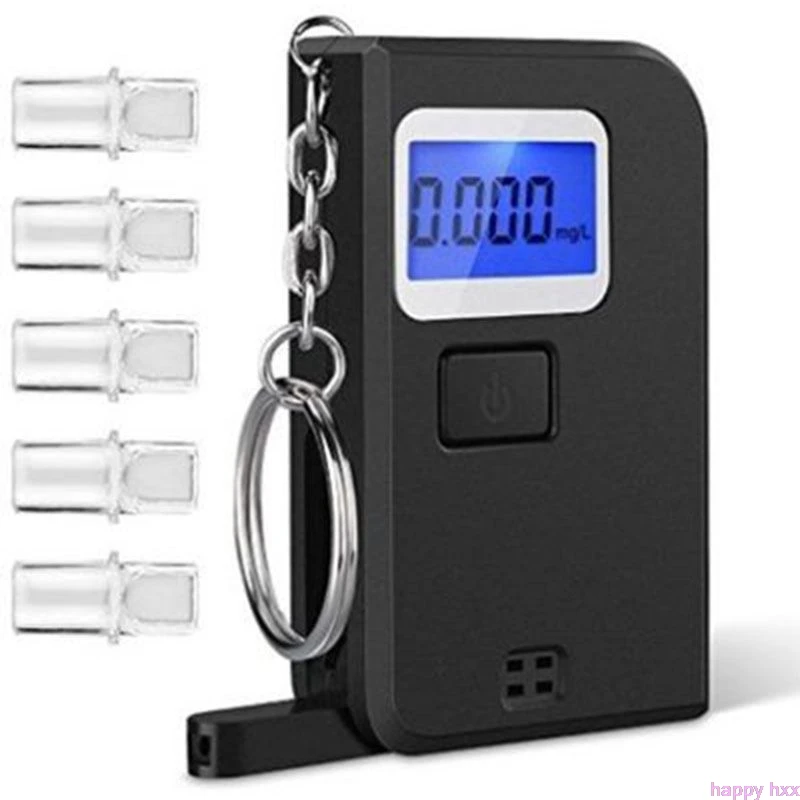 جديد الكحول في الجسم المحمولة الحساسة التنفس اختبار دقيقة شاشة ديجيتال LCD أضواء مريحة خفيفة الوزن حجم الجيب