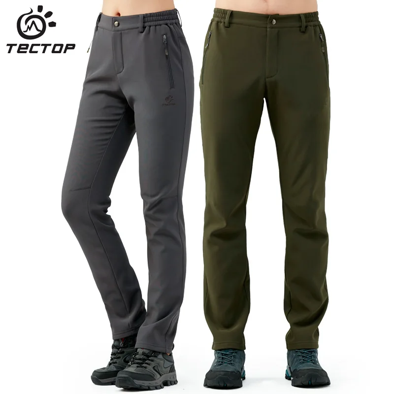 Tectop уличные бархатные брюки для мужчин и женщин мягкие Панталоны Осень Зима Тепловые толстые ветрозащитные теплые походные брюки
