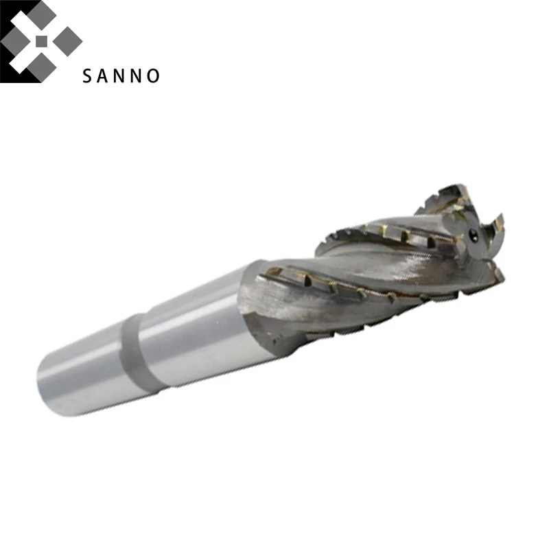 

High quality tapered shank spiral milling cutter D14 -D80 roughing corn milling tools welding rough tooth end mills