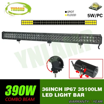 

YNROAD 390w 36inch Led Light Bar 78x5W work light Driving Offroad Light Spot/flood/combo 4D optical lens 35100lm