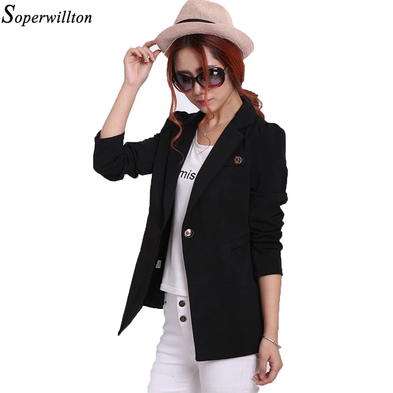 

2018 Spring Autumn Fall Blazer Long Sleeve Single Breasted Women Coat Slim Fitted Short Jackets Feminina Tops OL work wear #BL12