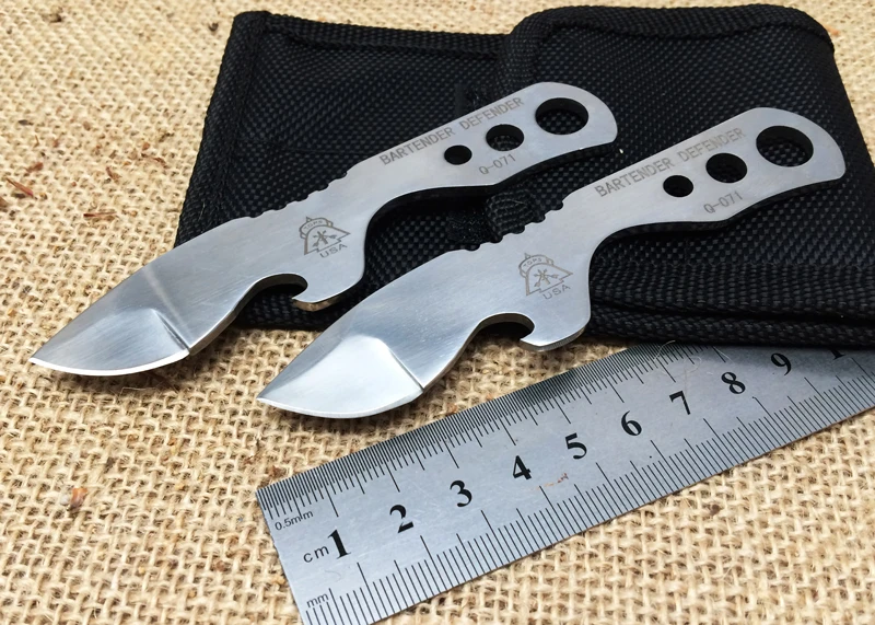 

2Pcs/Set. TOPS Tactical Neck Knife,5Cr15Mov Blade All Steel Handle Bottle Opener Survival Knife.
