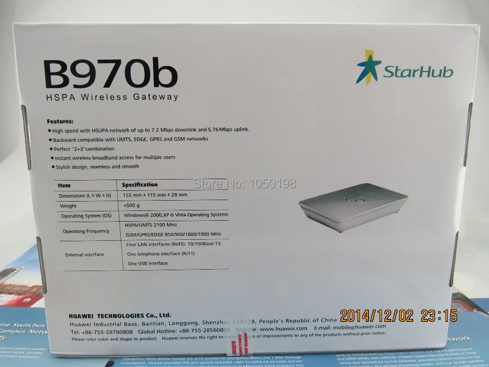 Разблокированный абсолютно Starhub huawei B970b 3g wifi маршрутизатор 7,2 Мбит/с