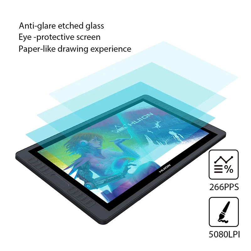 Beste Huion Kamvas Pro 22 2019 Batterij Gratis Pen Display Monitor Ag Glas Digitale Tekening Monitor Pen Tablet Monitor