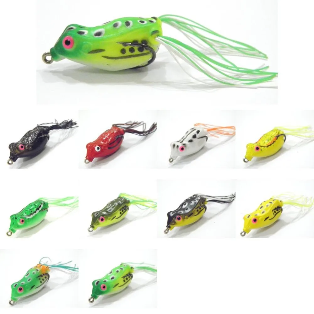 Fishing Lure Topwater Frog Hollow Body Soft Bait Fresh Water Bass Walleye Crappie Minnow Fishing