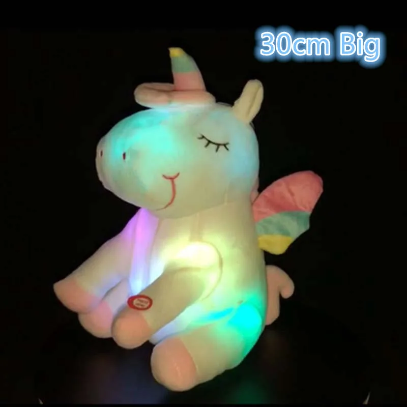 

Dropshipping 30cm LED Light Up Unicorn Stuffed Animal Plush Toys Soft Rainbow Unicorn Christmas Birthday Valentine's Day Gifts