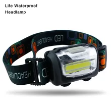 Led COB Чип-Фара 3 режима Водонепроницаемый IP65 светодиодный налобный фонарь цвет: черный, Синий Оранжевый тела белое освещение для езды на велосипеде Пеший Туризм Восхождение