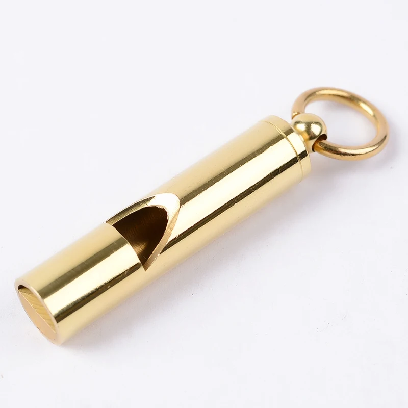 

EDC brass keyring Keychain Whistle for Emergency Safety Survival Hike Camp bushcraft Outdoor Sports Tool Cheerleading Whistle
