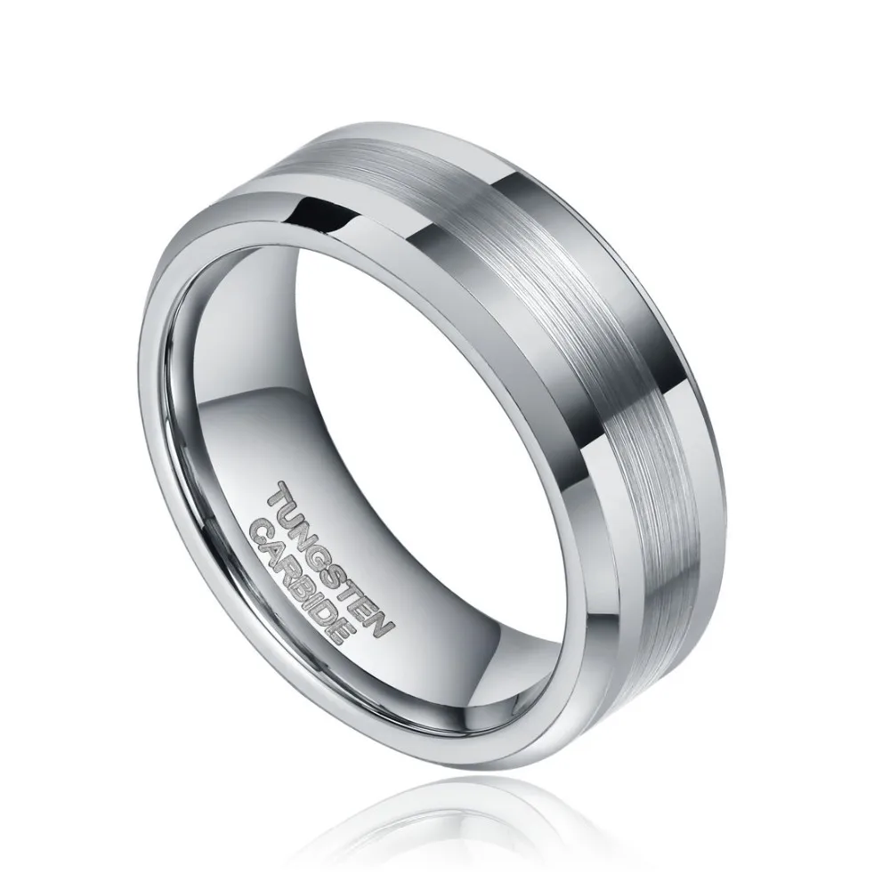 2 шт. 6 мм 8 мм серебряное вольфрамовое кольцо для мужчин и женщин обручальное кольцо с камуфляжной инкрустацией кольца для пар Anel мужские ювелирные изделия кольца
