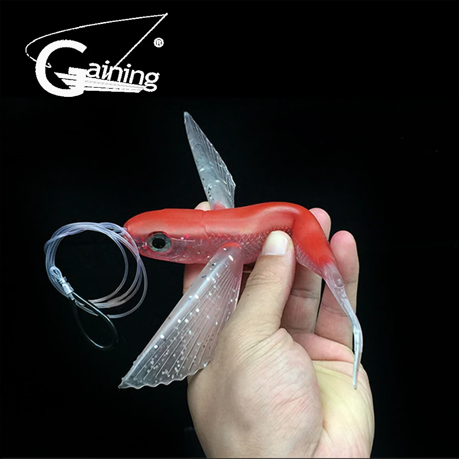 Gaining Fishing Lure Seawater Fishing Bait Flying Fish Lure Boat Trolling Tuna Mackerel Soft Baits Soft Lure Fishing Tackle