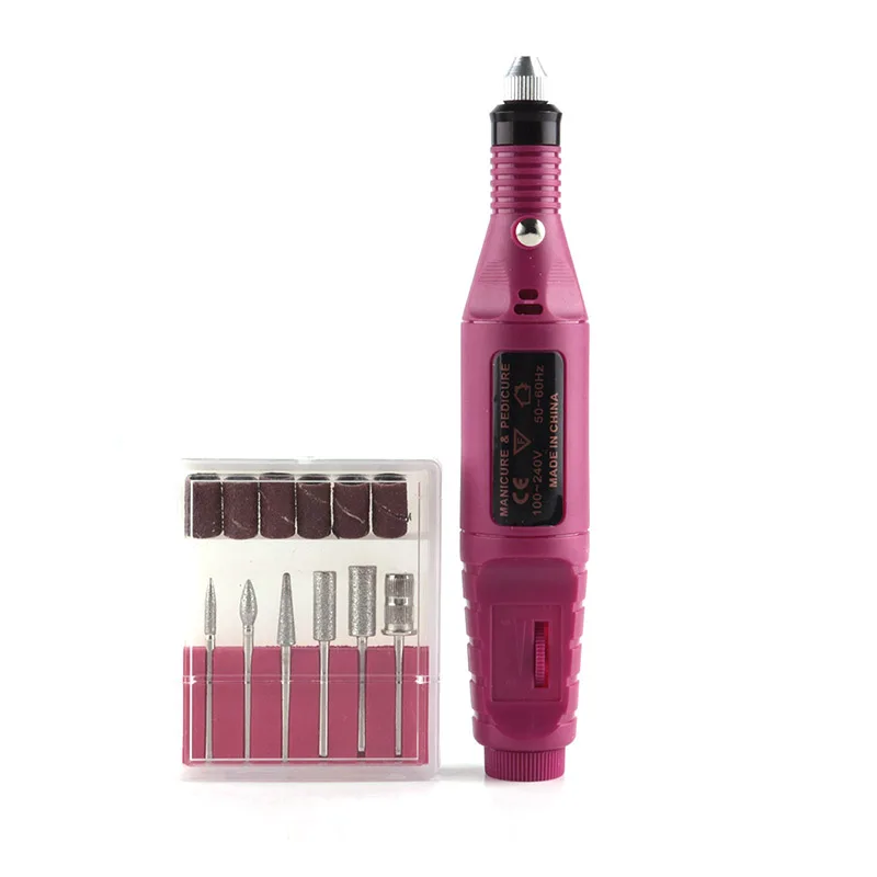 1set 6bits font b Power b font Drill Professional Electric Manicure Machine Nail Drill Pen Pedicure