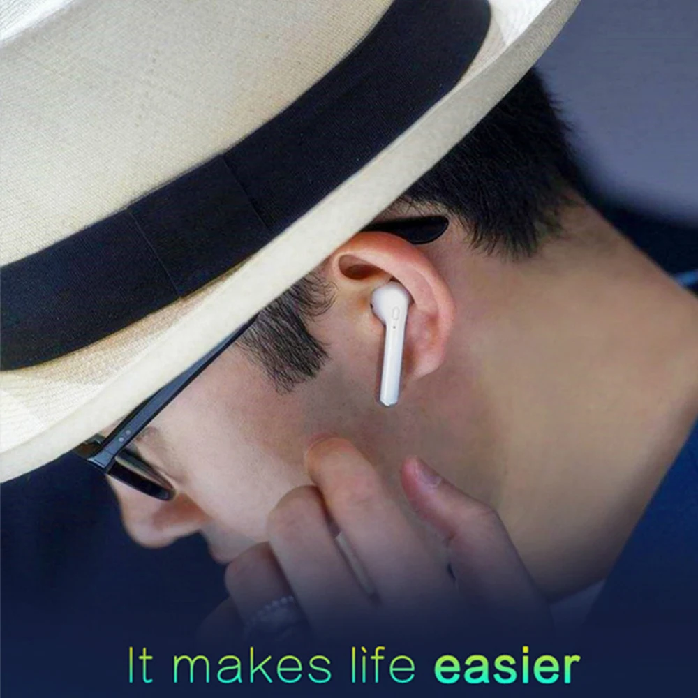 Для i7S наушники вкладыши TWS Bluetooth 5 0 беспроводные гарнитура стерео бас с