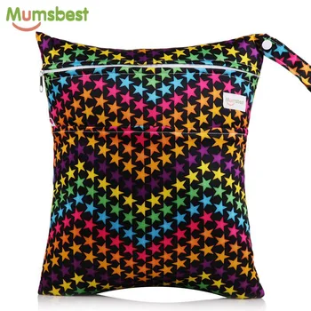 

[Mumsbest] Quick Drying Washable Reusable Cloth Nappy Wet Bag Waterproof Swim Sport Travel Carry bag Big Size:36X30cm