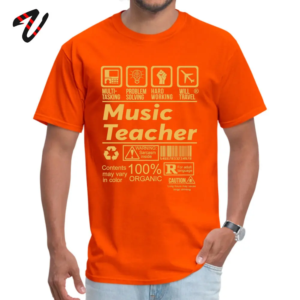 MUSIC TEACHER SOLVE PROBLEMS DESIGN T Shirts Designer Mens Summer Tops Shirts Casual Tops & Tees Crew Neck 100% Cotton MUSIC TEACHER SOLVE PROBLEMS DESIGN11238 orange