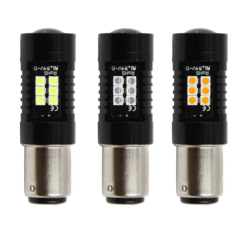 2 PCs يمكن باص العنبر 1157 BAY15D Led P21/5 W لمبات بدوره إشارة W/العارض استبدال لمبات 3030 21-SMD مباشرة يناسب