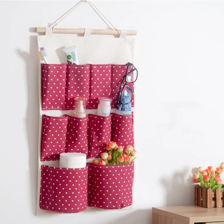 Japan Style Canvas Hanging Bag Washroom Toiletries Bag Bathroom Wall