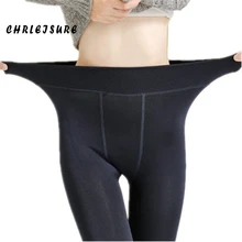 CHRLEISURE New Winter Thick Velvet Pants Female Warm Outer Wear High Waist Pants Were Thick Stretch Pants Stepped Foot legging