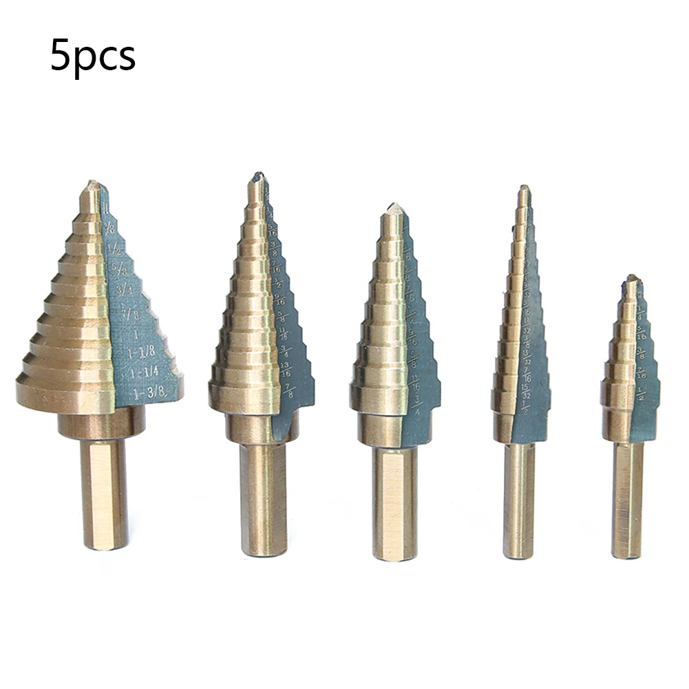 

5 PC Aluminum Box Set Step Drill Triangle Handle High-speed Steel Woodworking Hole Opener Set