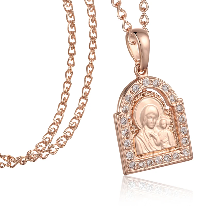 Ожерелье унисекс из розового золота 585 пробы с кристаллами 2 цвета|crystal crystal|son