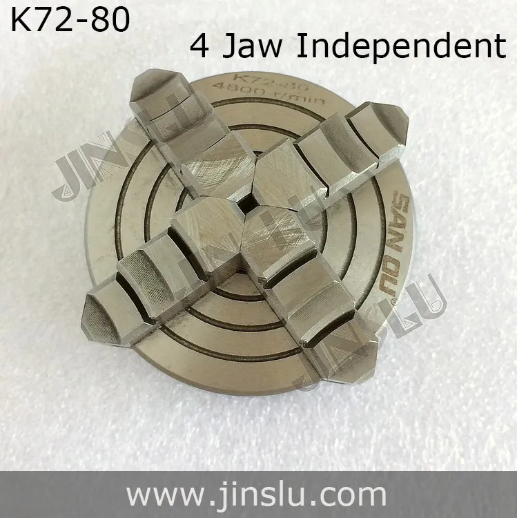 4 Jaw Lathe Chuck Independent Chuck K72 80 80mm Manual M6x3 for Welding Positioner Turntable1PK Accessories