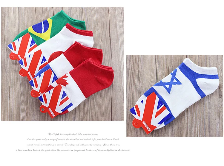 Мужские хлопчатобумажные забавные носки летние тонкие мужские цветные Мультяшные носки с флагом с закрытым носком Новые мужские и женские