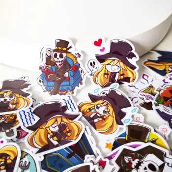 

20/40pcs Cute Funny Cartoon Small Skull and Little Witch Multicolor Animal Notebook Skateboard Set Bicycle Helmet Car Stickers