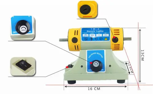 Высокое качество TM-2 ювелирные изделия рок полировки буферная машина Bench токарный станок для шлифования 350 W + аксессуары