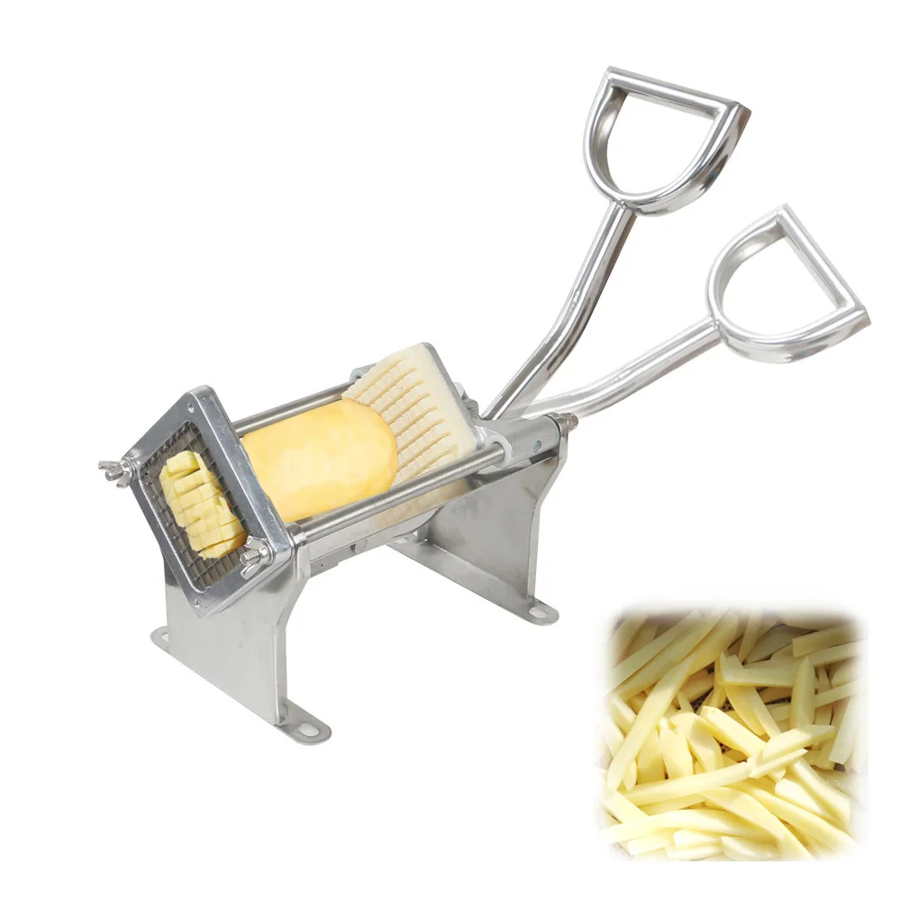 

Manual Potatoes Slicer Stainless Steel French Fries Potato Strip Cutter Chips Cutting Machine Hand Push Vegetable Fruit Chopper