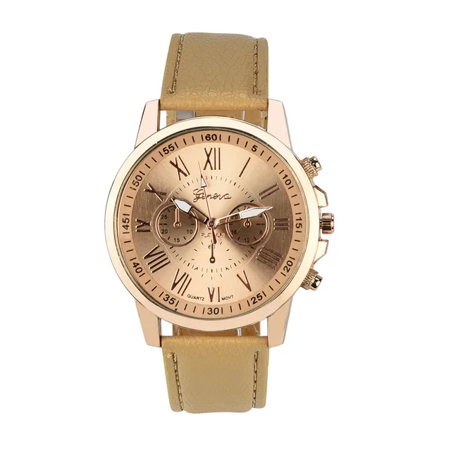 HOT Women's Geneva Roman Numerals Faux Leather Analog Quartz Watch 242510 HOT Women's Geneva Roman Numerals Faux Leather Analog Quartz Watch 242510