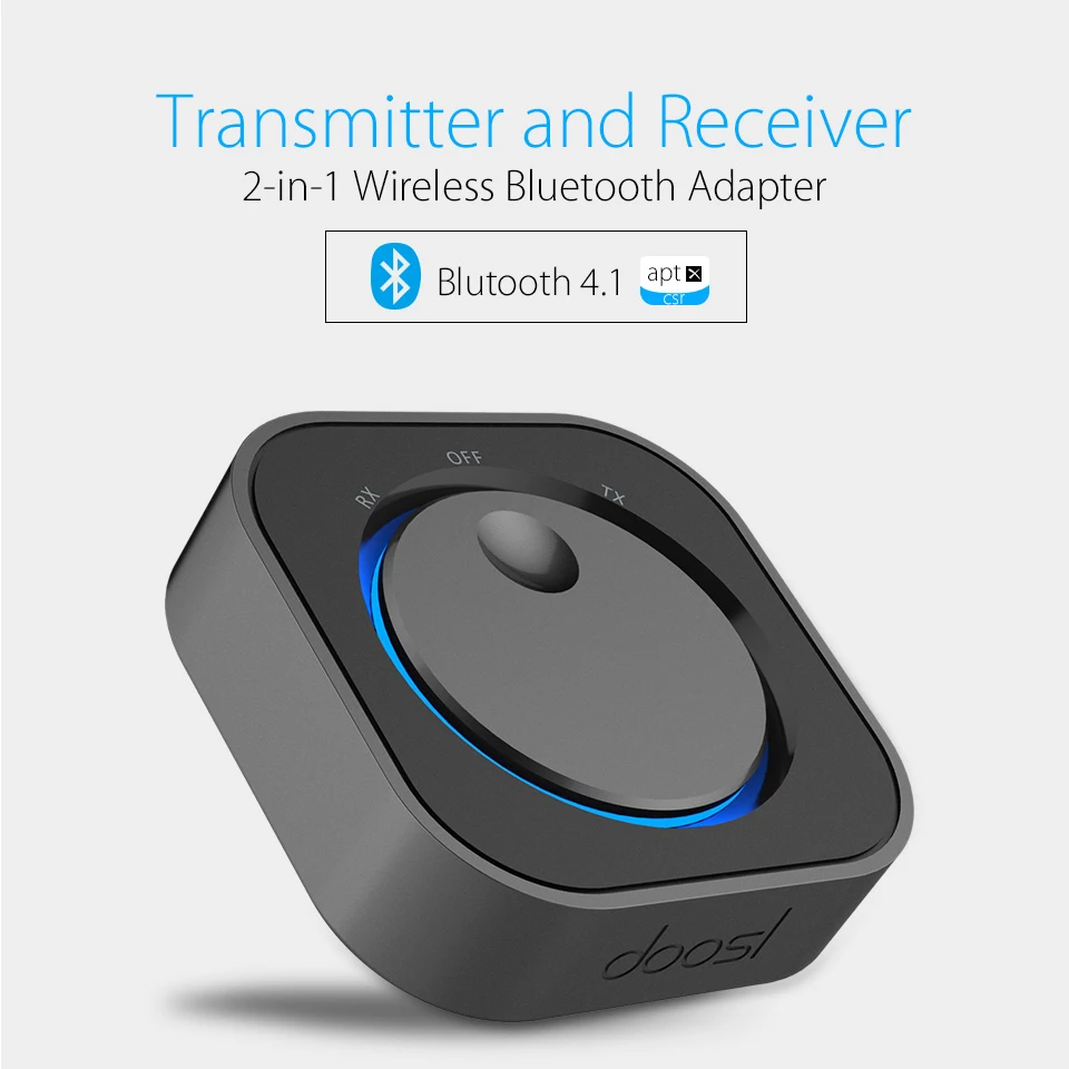 

Doosl Wireless Audio Bluetooth Receiver and Transmitter Bluetooth Adapter with 3.5MM Audio Input and Output for TV MP3 PC