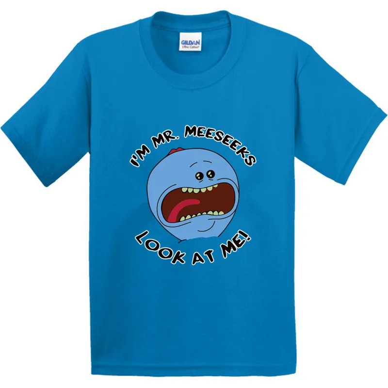 Детская футболка из хлопка с принтом «Рик и Морти», Забавные топы с надписью «I'm мистер мисикс Look at Me» для мальчиков и девочек, детская футболка, GMT027