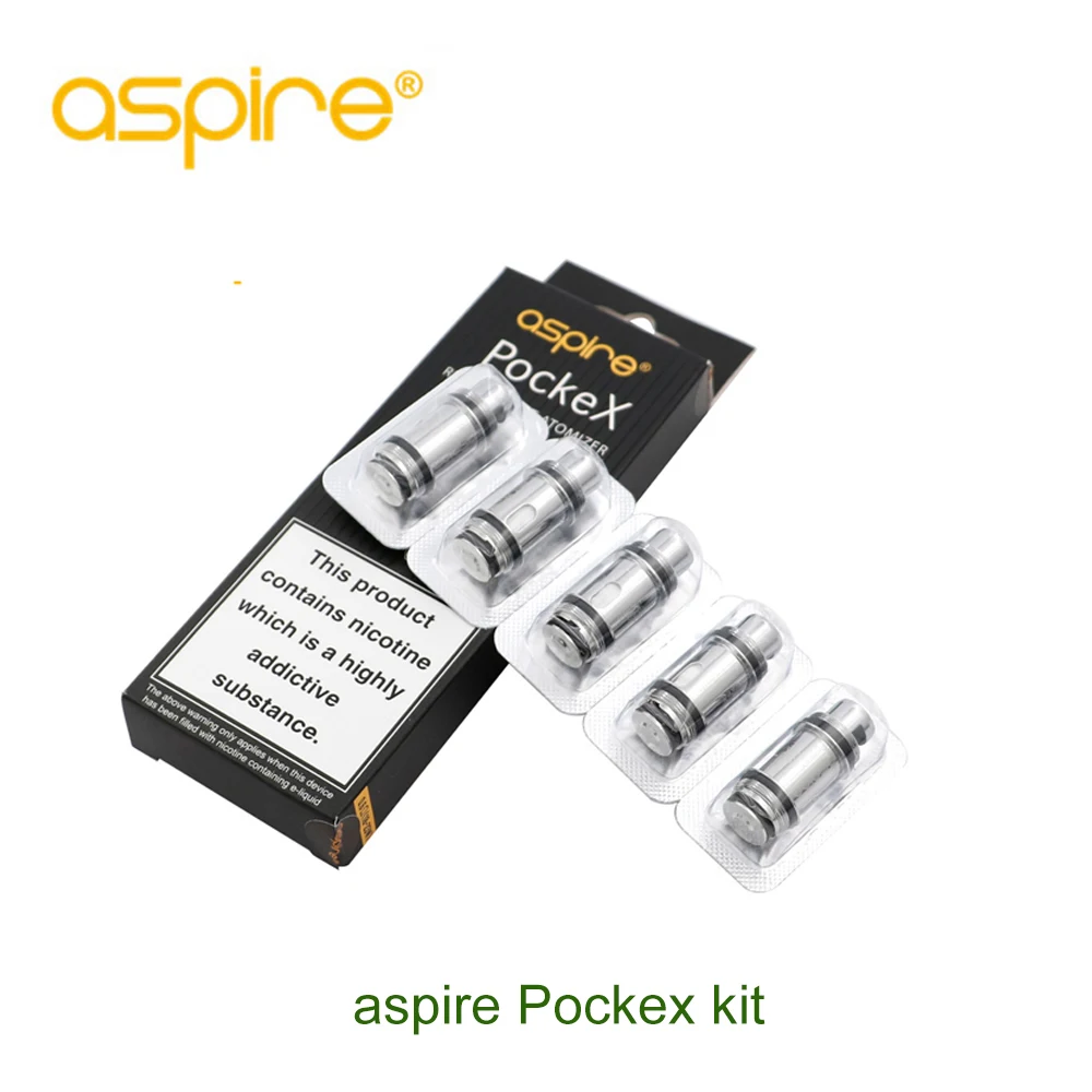 5pc-pack Aspire pockex катушка поставляется с 0.6ohm 316L из нержавеющей стали принимает