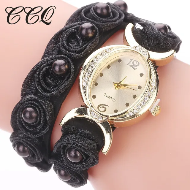 CCQ Brand Women Rose Flower Wristwatches Casual Handmade Braided Ladies Quartz W CCQ Brand Women Rose Flower Wristwatches Casual Handmade Braided Ladies Quartz W